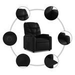 Casa si Gradina - Mobilier - Scaune si fotolii - Fotolii - Fotoliu rabatabil electric, negru, piele ecologica - Infinity.ro