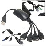 Auto si Moto - Electrice auto - Alte accesorii electrice auto - Hub USB 2.0 cu 4 port-uri,Calitate Premium,Negru - Negru - Infinity.ro