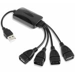Auto si Moto - Electrice auto - Alte accesorii electrice auto - Hub USB 2.0 cu 4 port-uri,Calitate Premium,Negru - Negru - Infinity.ro