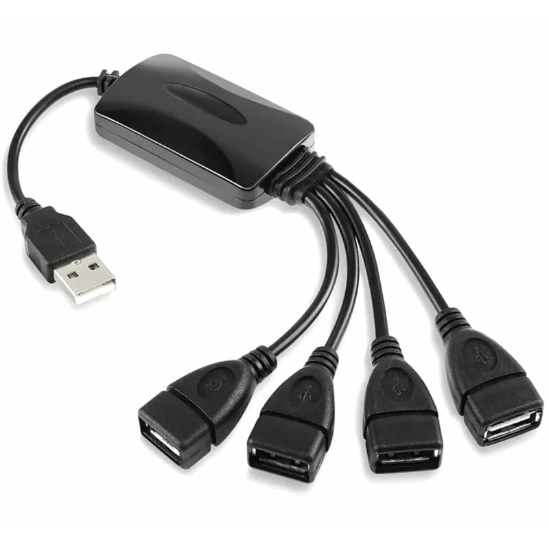Auto si Moto - Electrice auto - Alte accesorii electrice auto - Hub USB 2.0 cu 4 port-uri,Calitate Premium,Negru - Negru - Infinity.ro