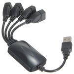 Auto si Moto - Electrice auto - Alte accesorii electrice auto - Hub USB 2.0 cu 4 port-uri,Calitate Premium,Negru - Negru - Infinity.ro