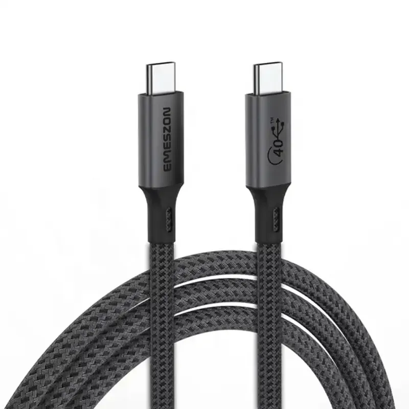 Laptop, Telefoane si Tablete - Telefoane mobile si accesorii - Accesorii Telefoane - Cabluri si adaptoare telefoane - Cablu Date si Incarcare Tip C 100W-240W USB-C 4.0 Emeszon®, Audio Video 8K 4K 60Hz 40 Gbps Type-C x 2, 20V 5A, 1m, negru - Infinity.ro