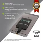 Laptop, Telefoane si Tablete - Telefoane mobile si accesorii - Accesorii Telefoane - Incarcatoare telefoane - Incarcator Wireless Receiver Type-A Micro USB Envisage putere 5V / 1A incarcare telefon inductie electromagnetica, negru - Infinity.ro