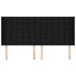 Casa si Gradina - Mobilier - Paturi si accesorii - Accesorii paturi - Tablie de pat cu aripioare, negru, 163x16x118/128 cm, textil - Infinity.ro