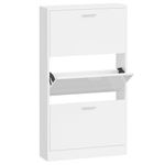 Casa si Gradina - Mobilier - Organizare si depozitare - Organizator incaltaminte - Pantofar, alb extralucios, 59x17x108 cm, lemn compozit - Infinity.ro