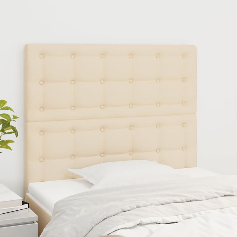 Casa si Gradina - Mobilier - Paturi si accesorii - Accesorii paturi - Tablii de pat, 2 buc, crem, 80x5x78/88 cm, textil - Infinity.ro