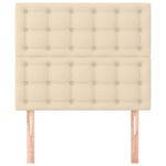Casa si Gradina - Mobilier - Paturi si accesorii - Accesorii paturi - Tablii de pat, 2 buc, crem, 80x5x78/88 cm, textil - Infinity.ro