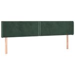 Casa si Gradina - Mobilier - Paturi si accesorii - Accesorii paturi - Tablie de pat cu aripioare verde inchis 183x16x78/88 cm catifea - Infinity.ro