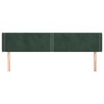 Casa si Gradina - Mobilier - Paturi si accesorii - Accesorii paturi - Tablie de pat cu aripioare verde inchis 183x16x78/88 cm catifea - Infinity.ro