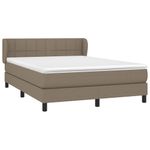 Casa si Gradina - Mobilier - Paturi si accesorii - Paturi - Pat continental cu saltea gri taupe 140x200 cm material textil - Infinity.ro