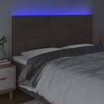 Casa si Gradina - Mobilier - Paturi si accesorii - Accesorii paturi - Tablie de pat cu LED, gri taupe, 200x5x118/128 cm, textil - Infinity.ro