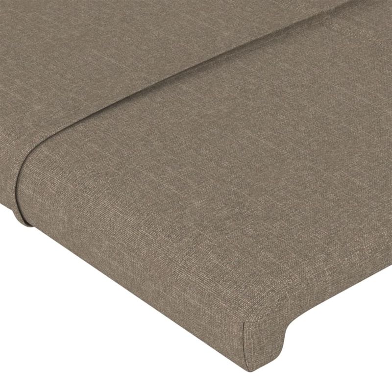 Casa si Gradina - Mobilier - Paturi si accesorii - Accesorii paturi - Tablie de pat cu LED, gri taupe, 200x5x118/128 cm, textil - Infinity.ro