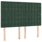 Casa si Gradina - Mobilier - Paturi si accesorii - Accesorii paturi - Tablii de pat, 4 buc, verde inchis, 72x5x78/88 cm, catifea - Infinity.ro