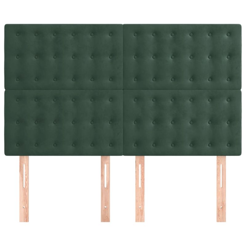 Casa si Gradina - Mobilier - Paturi si accesorii - Accesorii paturi - Tablii de pat, 4 buc, verde inchis, 72x5x78/88 cm, catifea - Infinity.ro