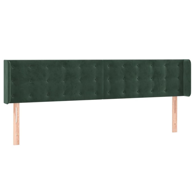 Casa si Gradina - Mobilier - Paturi si accesorii - Accesorii paturi - Tablie de pat cu LED, verde inchis, 163x16x78/88 cm, catifea - Infinity.ro