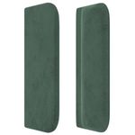Casa si Gradina - Mobilier - Paturi si accesorii - Accesorii paturi - Tablie de pat cu aripioare verde inchis 163x16x78/88 cm catifea - Infinity.ro