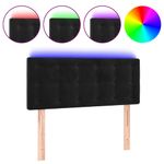Casa si Gradina - Mobilier - Paturi si accesorii - Accesorii paturi - Tablie de pat cu LED, negru, 100x5x78/88 cm, catifea - Infinity.ro