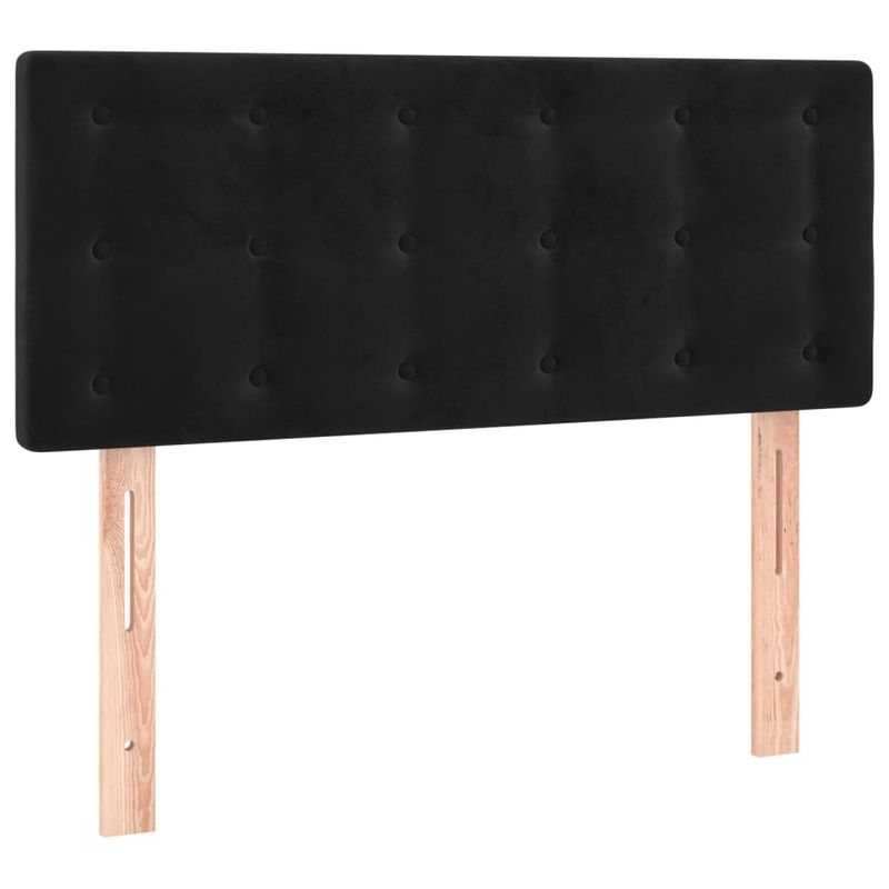 Casa si Gradina - Mobilier - Paturi si accesorii - Accesorii paturi - Tablie de pat cu LED, negru, 100x5x78/88 cm, catifea - Infinity.ro