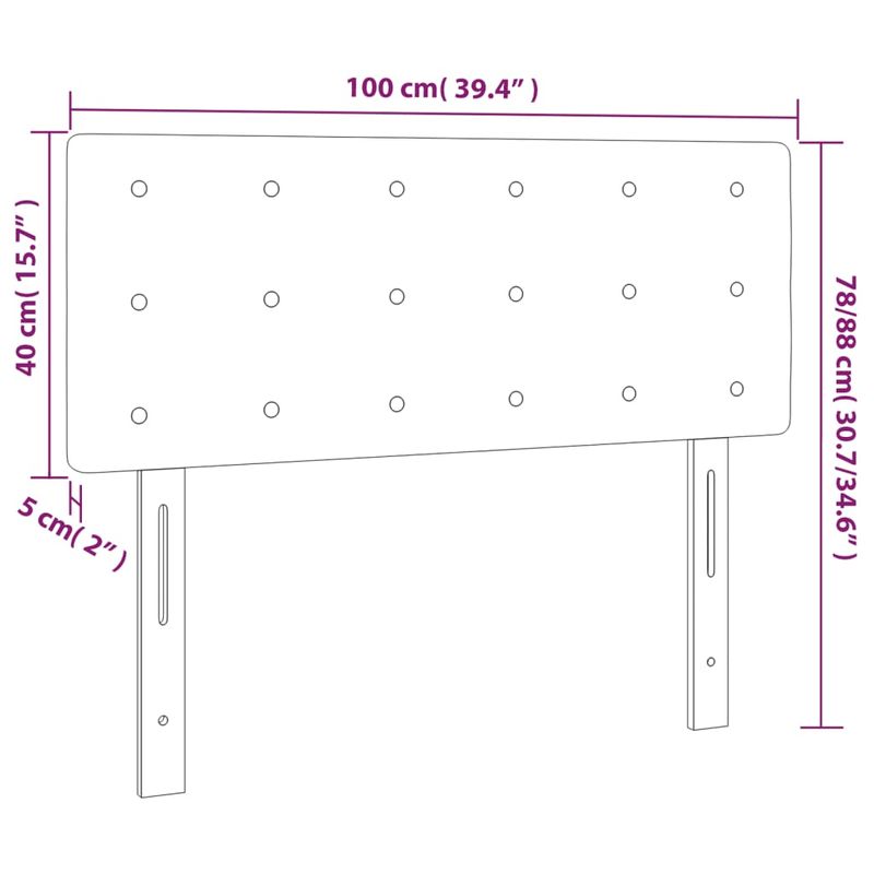 Casa si Gradina - Mobilier - Paturi si accesorii - Accesorii paturi - Tablie de pat cu LED, negru, 100x5x78/88 cm, catifea - Infinity.ro