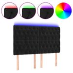Casa si Gradina - Mobilier - Paturi si accesorii - Accesorii paturi - Tablie de pat cu LED, negru, 144x7x118/128 cm, catifea - Infinity.ro
