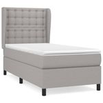 Casa si Gradina - Mobilier - Paturi si accesorii - Paturi - Pat box spring cu saltea, gri deschis, 90x190 cm, textil - Infinity.ro