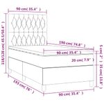 Casa si Gradina - Mobilier - Paturi si accesorii - Paturi - Pat box spring cu saltea, albastru inchis, 90x190 cm, catifea - Infinity.ro