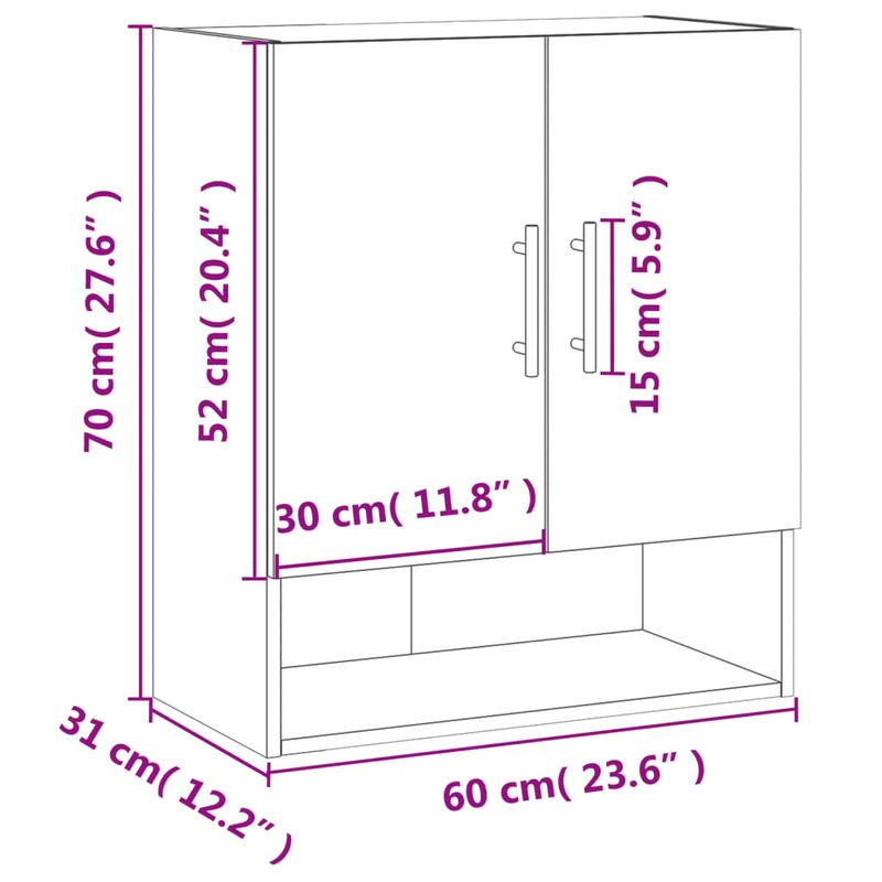 Casa si Gradina - Mobilier - Dulapuri si sifoniere - Dulapuri - Dulap de perete, stejar sonoma, 60x31x70 cm, lemn compozit - Infinity.ro