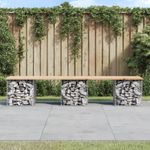 Casa si Gradina - Gradina si terasa - Mobilier exterior - Bancute de gradina - Banca de gradina, design gabion, 203x44x42cm, lemn masiv de pin - Infinity.ro
