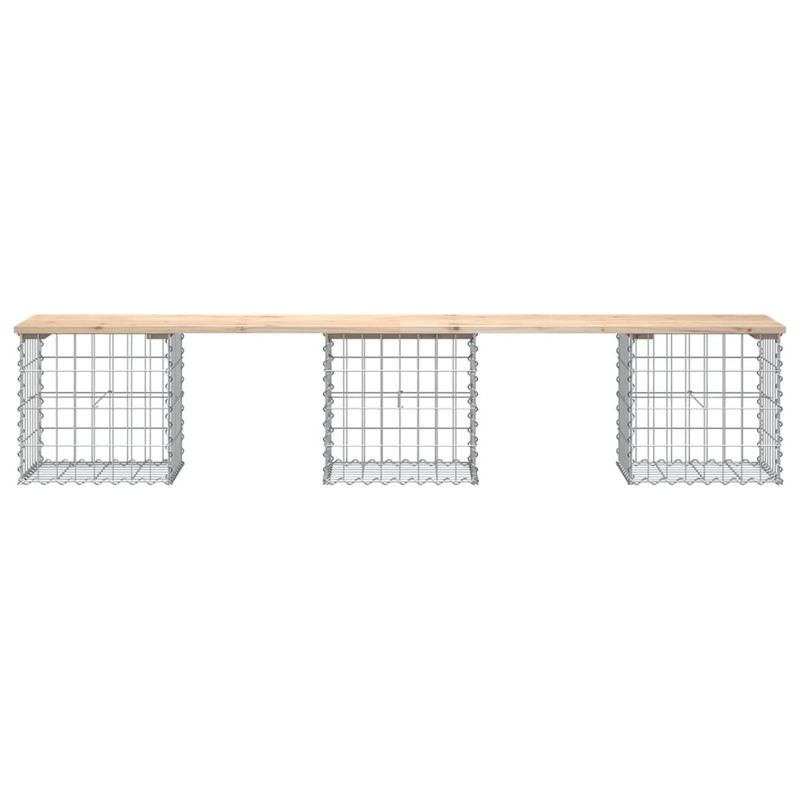 Casa si Gradina - Gradina si terasa - Mobilier exterior - Bancute de gradina - Banca de gradina, design gabion, 203x44x42cm, lemn masiv de pin - Infinity.ro