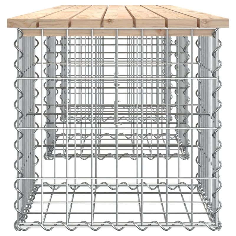 Casa si Gradina - Gradina si terasa - Mobilier exterior - Bancute de gradina - Banca de gradina, design gabion, 203x44x42cm, lemn masiv de pin - Infinity.ro