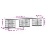 Casa si Gradina - Gradina si terasa - Mobilier exterior - Bancute de gradina - Banca de gradina, design gabion, 203x44x42cm, lemn masiv de pin - Infinity.ro