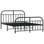 Casa si Gradina - Mobilier - Paturi si accesorii - Paturi - Cadru pat metalic cu tablii de cap/picioare, negru, 183x213 cm - Infinity.ro