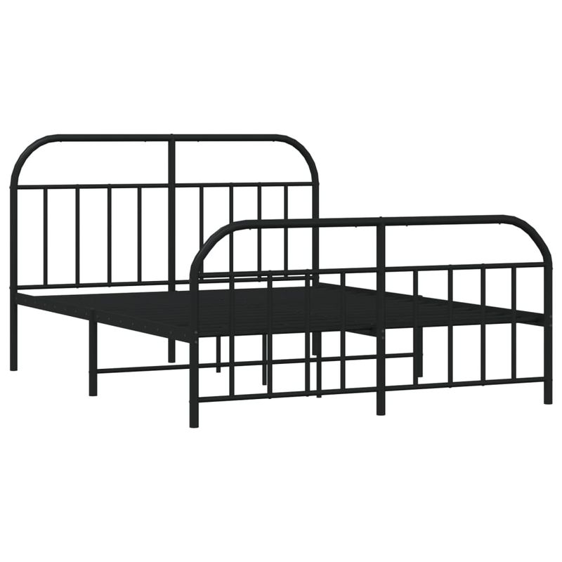 Casa si Gradina - Mobilier - Paturi si accesorii - Paturi - Cadru pat metalic cu tablii de cap/picioare, negru, 183x213 cm - Infinity.ro