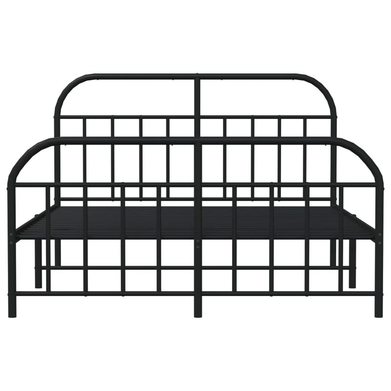 Casa si Gradina - Mobilier - Paturi si accesorii - Paturi - Cadru pat metalic cu tablii de cap/picioare, negru, 183x213 cm - Infinity.ro