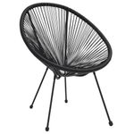 Casa si Gradina - Gradina si terasa - Mobilier exterior - Scaune si sezlonguri gradina - Scaune de gradina tip luna, 2 buc., negru, ratan - Infinity.ro