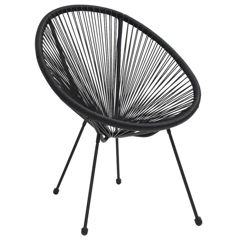 Casa si Gradina - Gradina si terasa - Mobilier exterior - Scaune si sezlonguri gradina - Scaune de gradina tip luna, 2 buc., negru, ratan - Infinity.ro