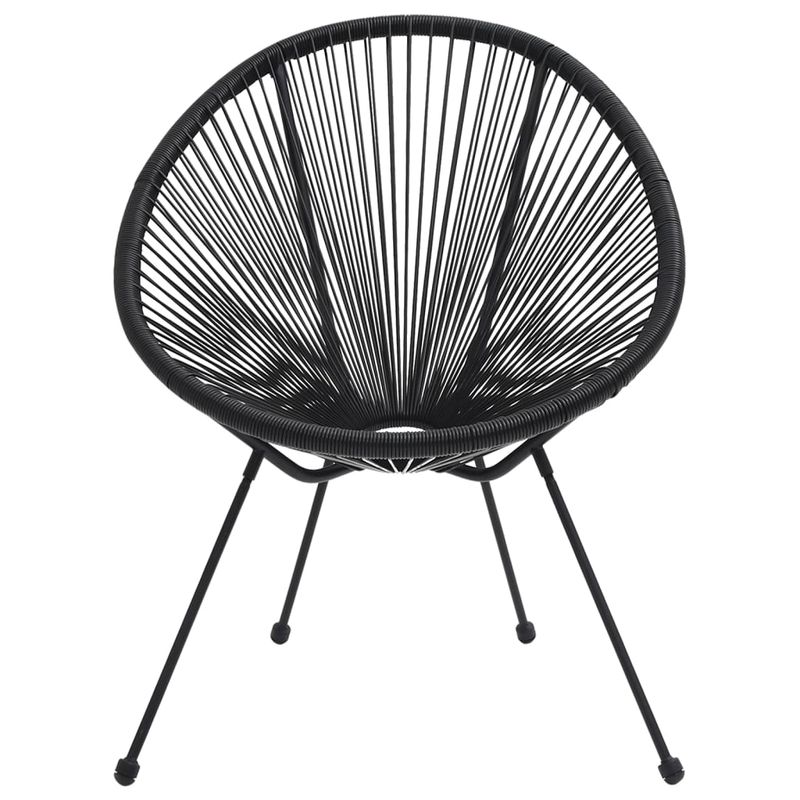Casa si Gradina - Gradina si terasa - Mobilier exterior - Scaune si sezlonguri gradina - Scaune de gradina tip luna, 2 buc., negru, ratan - Infinity.ro