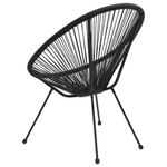 Casa si Gradina - Gradina si terasa - Mobilier exterior - Scaune si sezlonguri gradina - Scaune de gradina tip luna, 2 buc., negru, ratan - Infinity.ro