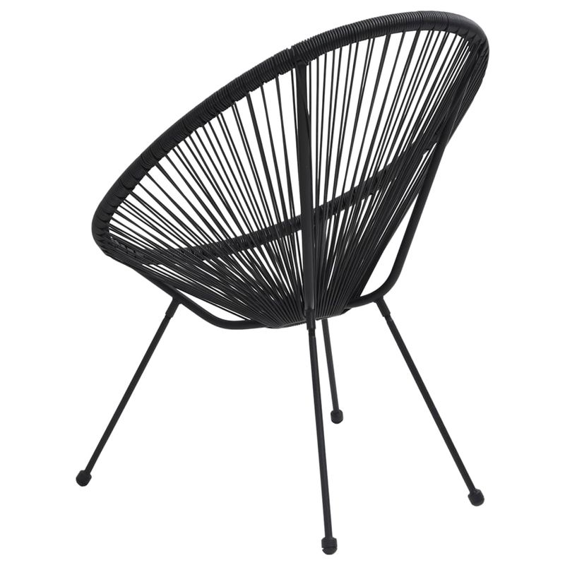 Casa si Gradina - Gradina si terasa - Mobilier exterior - Scaune si sezlonguri gradina - Scaune de gradina tip luna, 2 buc., negru, ratan - Infinity.ro