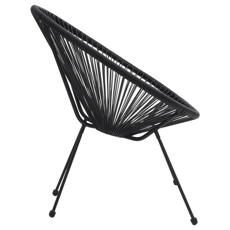 Casa si Gradina - Gradina si terasa - Mobilier exterior - Scaune si sezlonguri gradina - Scaune de gradina tip luna, 2 buc., negru, ratan - Infinity.ro