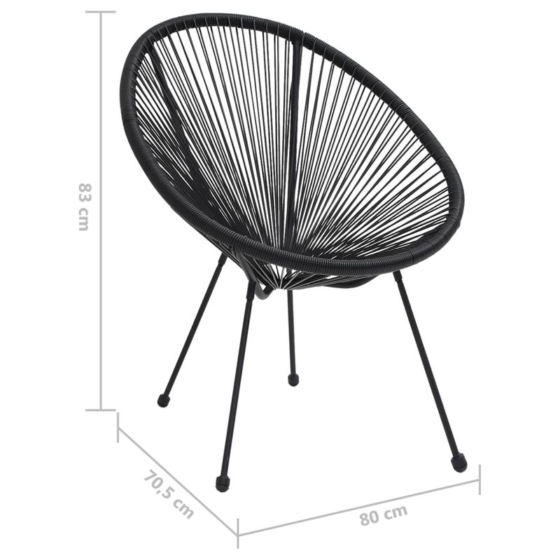 Casa si Gradina - Gradina si terasa - Mobilier exterior - Scaune si sezlonguri gradina - Scaune de gradina tip luna, 2 buc., negru, ratan - Infinity.ro