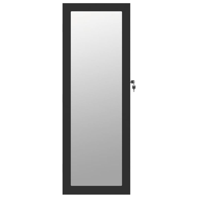 Casa si Gradina - Mobilier - Dulapuri si sifoniere - Dulapuri - Dulap de bijuterii cu oglinda de perete, negru, 37,5x10x106 cm - Infinity.ro