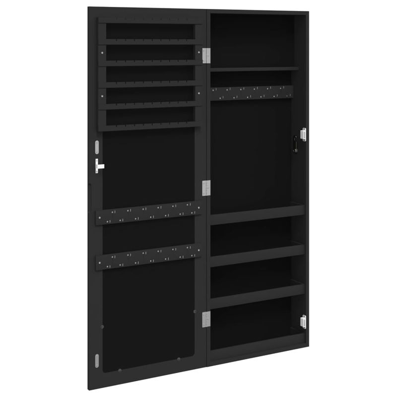 Casa si Gradina - Mobilier - Dulapuri si sifoniere - Dulapuri - Dulap de bijuterii cu oglinda de perete, negru, 37,5x10x106 cm - Infinity.ro