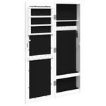 Casa si Gradina - Mobilier - Dulapuri si sifoniere - Dulapuri - Dulap de bijuterii cu oglinda montat pe perete alb 30x8,5x90 cm - Infinity.ro