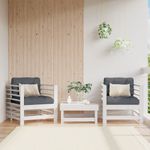 Casa si Gradina - Gradina si terasa - Mobilier exterior - Canapele si fotolii gradina - Scaune de gradina cu perne, 2 buc., alb, lemn masiv de pin - Infinity.ro