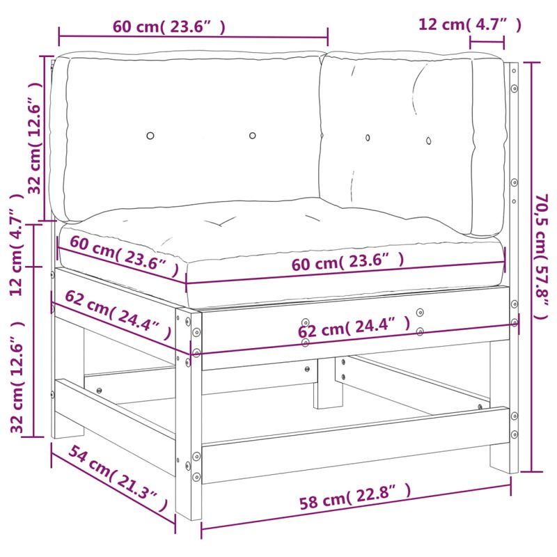 Casa si Gradina - Gradina si terasa - Mobilier exterior - Canapele si fotolii gradina - Canapea coltar cu perne, lemn masiv douglas - Infinity.ro