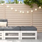 Casa si Gradina - Gradina si terasa - Mobilier exterior - Canapele si fotolii gradina - Taburete de gradina cu perne, 2 buc., alb, lemn masiv de pin - Infinity.ro