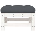 Casa si Gradina - Gradina si terasa - Mobilier exterior - Canapele si fotolii gradina - Taburete de gradina cu perne, 2 buc., alb, lemn masiv de pin - Infinity.ro