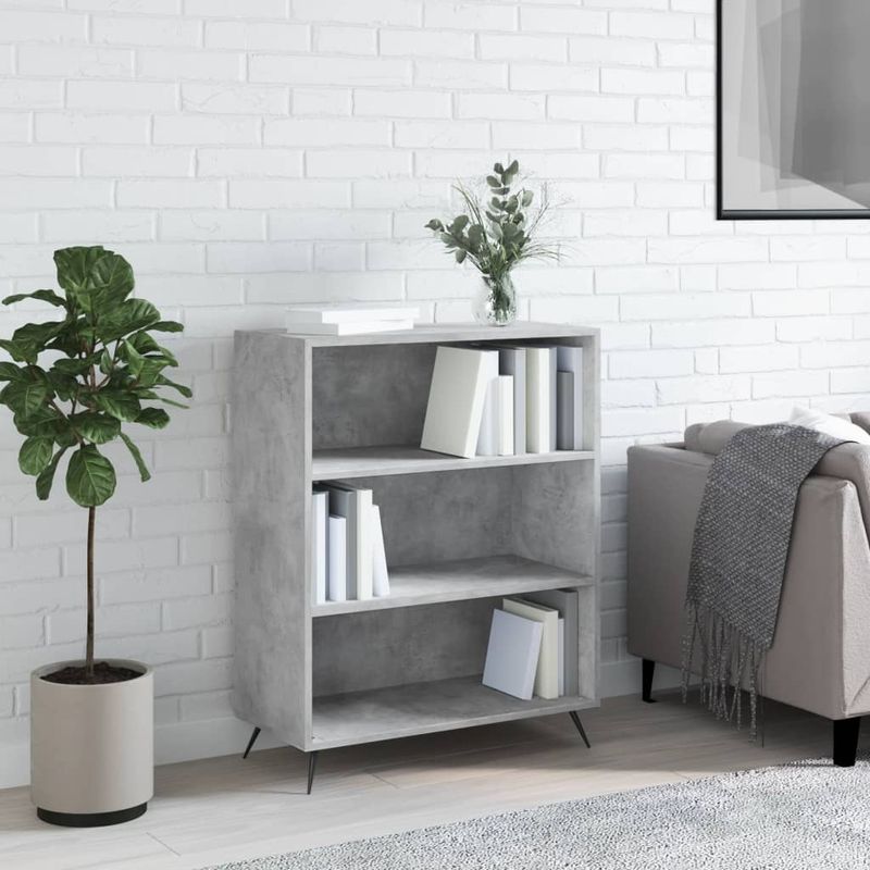 Casa si Gradina - Mobilier - Biblioteci si rafturi - Biblioteci - Biblioteca, gri beton, 69,5x32,5x90 cm, lemn compozit - Infinity.ro
