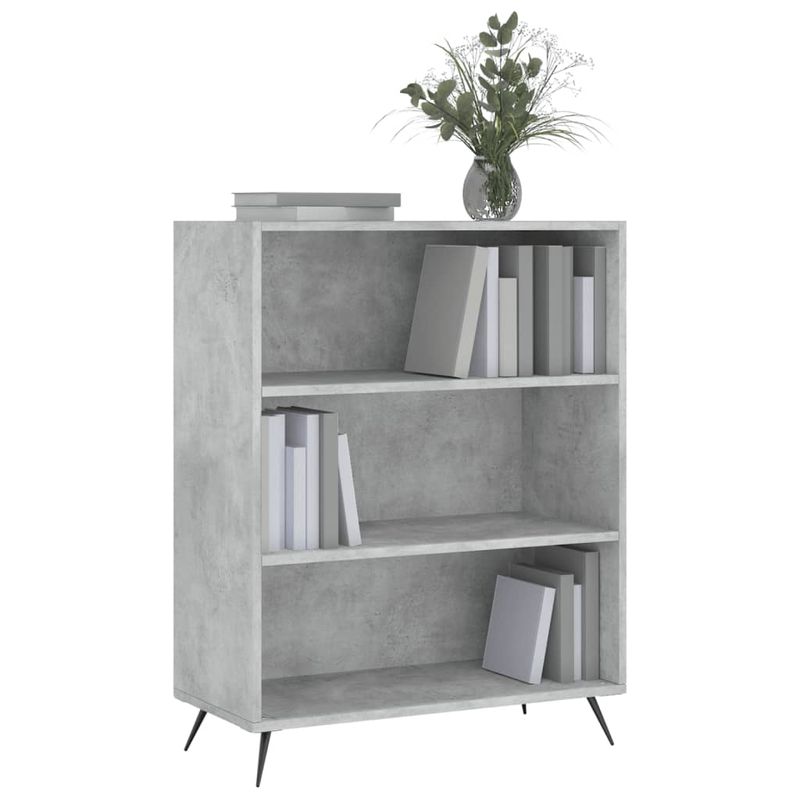 Casa si Gradina - Mobilier - Biblioteci si rafturi - Biblioteci - Biblioteca, gri beton, 69,5x32,5x90 cm, lemn compozit - Infinity.ro
